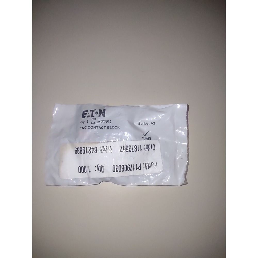 Eaton E22B1 1NC Contact Block A2 Series New Sealed Replacement Electrical Part